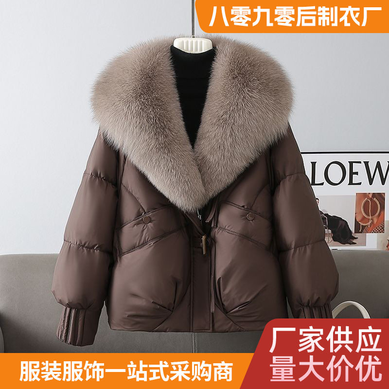 2025年冬季新款羽绒棉服女短款小个子宽松韩版毛领棉服女士外套潮