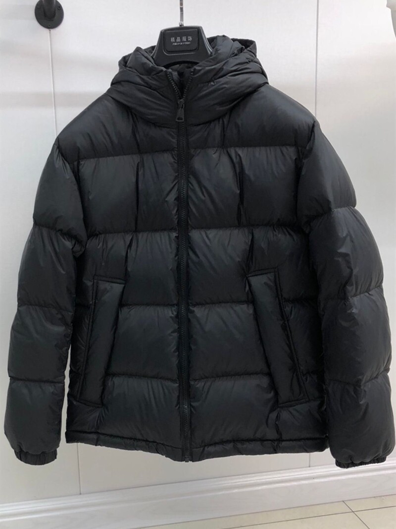 DOWN JACKET MENS MENS BREAD WHITE DUCK DOWN THICKENED MENS OUTERWEAR SPORTS OUTDOOR BLACK HOODED JACKET TIDE