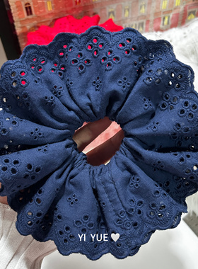 赵露思同款大号蕾丝大肠发圈花边镂空发绳头绳法式复古发饰韩国女