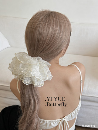 超仙大号四层珍珠蕾丝大肠发圈百搭扎马尾头绳橡皮筋发绳头花发饰