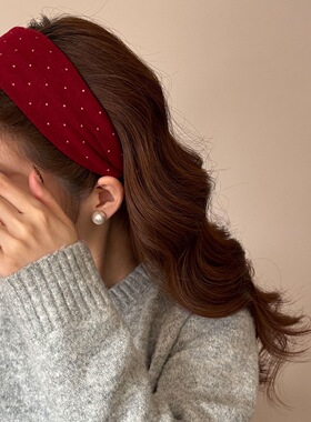 新年红色波点宽边发箍女2026新款高级感头箍发卡头饰发饰