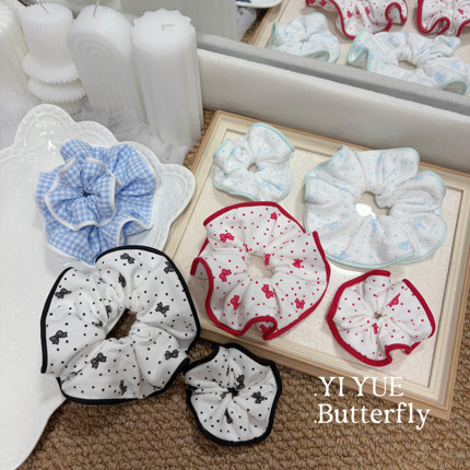 亲子姐妹款～手作原创奶呼呼甜美可爱纯棉发圈儿童发绳头绳大肠圈