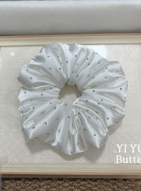 博主同款缎面波点大肠发圈女睡眠充棉枕头发绳皮筋扎马尾头绳头饰