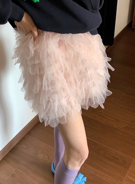 超有氛围感~出片神器蛋糕层叠半身裙防走光a字裙甜美减龄蓬蓬裙女