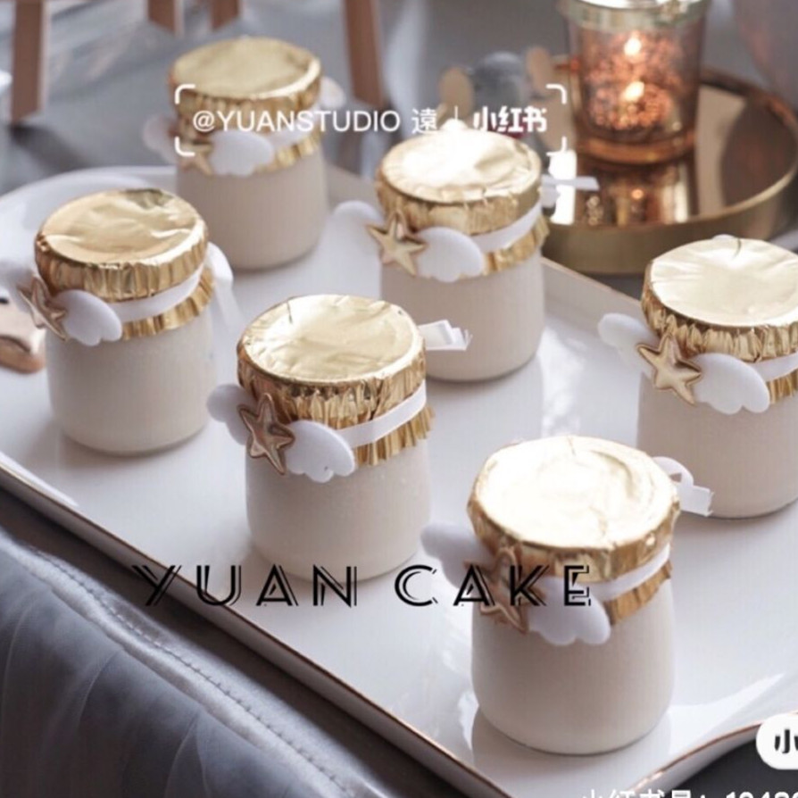 星星天使翅膀绑带布丁瓶装饰