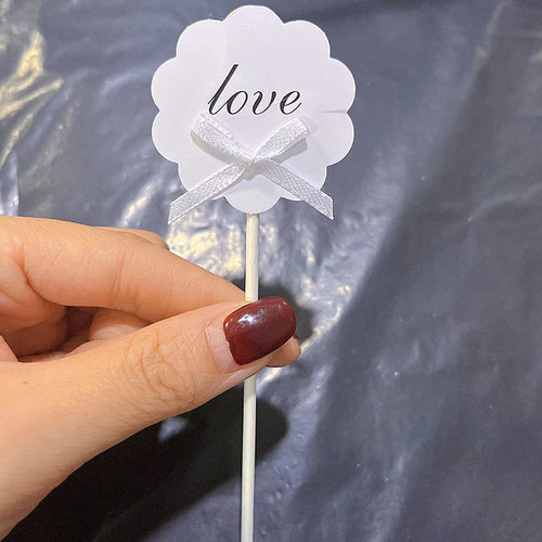 小清新户外森系婚礼LOVE纸杯插牌