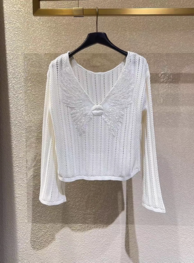 天使系列2025春季新款针织衫女重工小众镂空6S1RJ19300