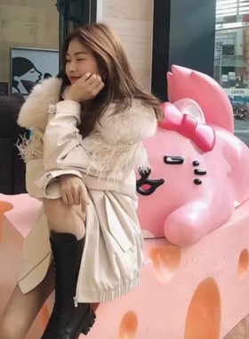 专柜直发天使系列狐狸毛领皮草外套女m-604FJ5310000