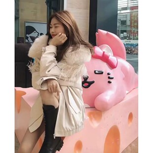 专柜直发天使系列狐狸毛领皮草外套女m-604FJ5310000