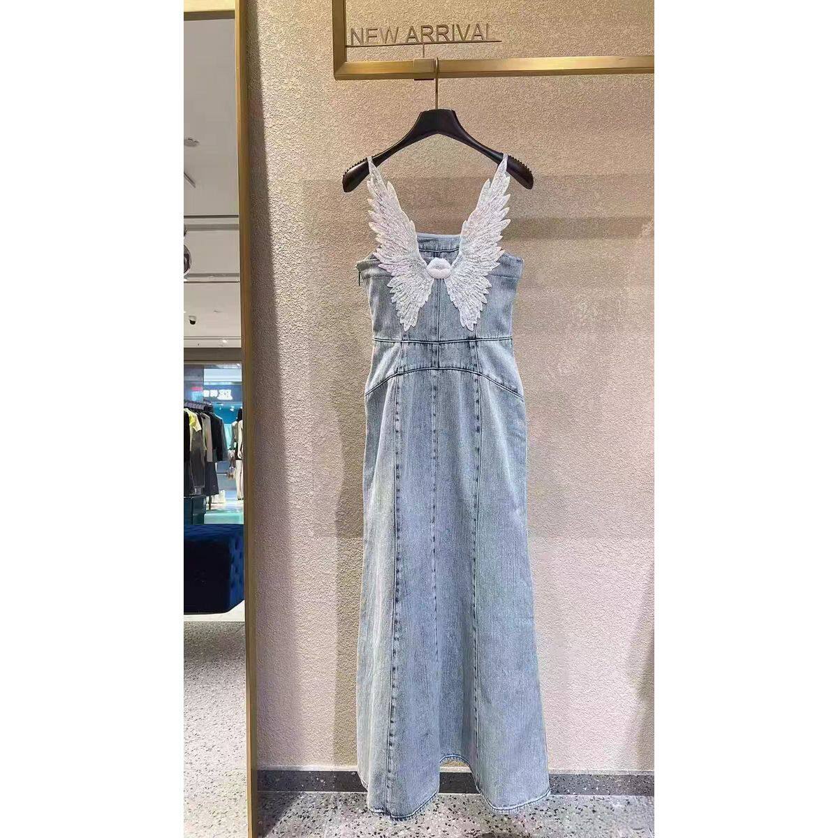 专柜直发2025春季新款天使系列吊带牛仔连衣裙6S1DJ2150000