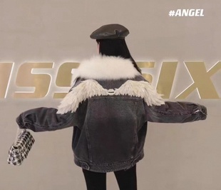 现货专柜正品21冬季天使牛仔皮草6N4FJ1950000