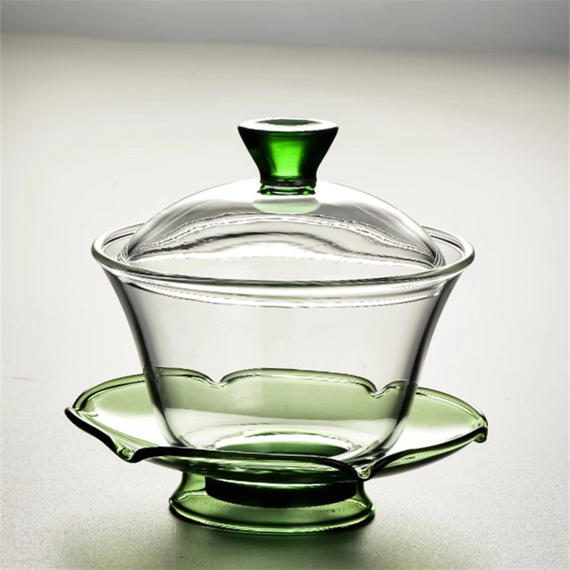 玻璃盖碗茶杯大号三才防烫耐热碗