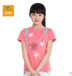 棵棵树夏季女款圆领短袖T恤衫青少年学生纯棉打底衫21122013