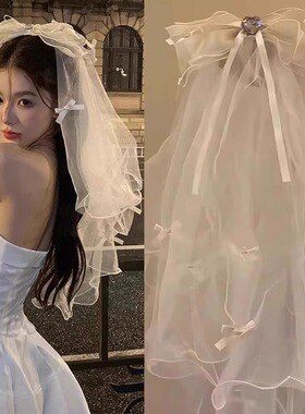 韩式仙美新娘小蝴蝶结珍珠头饰