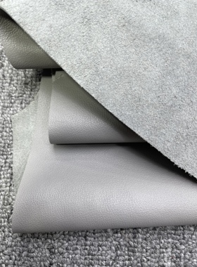 H491厚度1.3mm进口牛皮灰色平纹牛皮手感微软