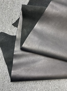 H609厚度1.4mm进口头层 黑色全粒面纳帕自然纹牛皮 手感微软