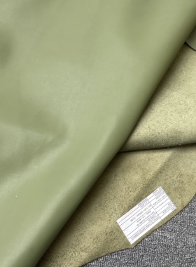 H803厚度1.1mm进口头层 军绿色平纹牛皮 手感微挺