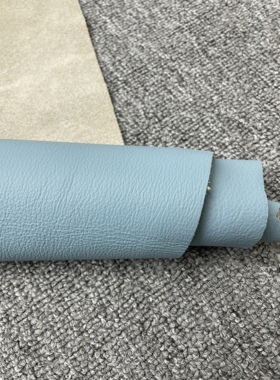 H110 进口头层蓝色自然纹牛皮 手感微软 厚度1.2m m