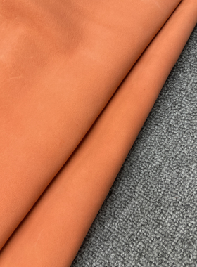 K200厚度1.5mm进口头层橙色磨砂牛巴戈手感微挺