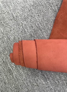 E227进口头层红色磨砂牛皮手感中挺厚度1.7mm