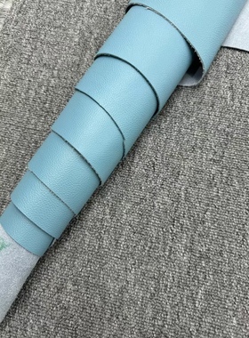 A123进口头层1.3mm天蓝色小荔枝纹牛皮微软25平方英尺*6.5=162元