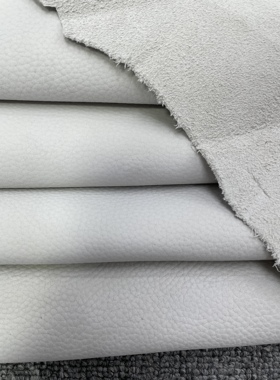 H523厚度1.3mm进口牛皮白灰色磨砂荔枝纹手感微软