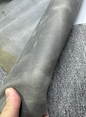 A393进口头层1.3mm复古灰色疯马牛皮微软27平方英尺售价188元