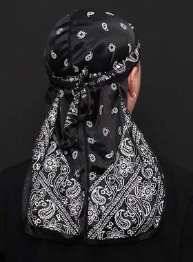 DURAG头巾男女包头防晒夏运动头带美式嘻哈HIPHOP街舞说唱无边帽