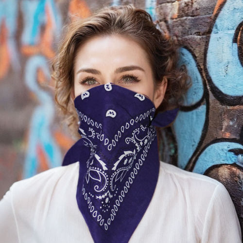 紫色hiphop头巾女包头机车方巾男