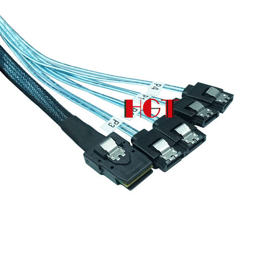 1分4 Mini SAS线SFF8087-4SATA3一转四硬盘数据电源线6G 0.5米