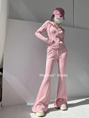 两件套连帽卫衣外套秋微喇拖地裤 轻甜时髦休闲运动套装 女穿搭时尚