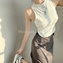 工字背心设计感拼接无袖 立领小吊带 内搭打底上衣女夏秋新短款 修身