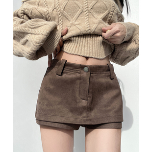 MianCun咖色半身裙秋冬女2025新款 A字巨好看包臀短裙美拉德裙裤