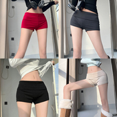 无负重轻薄舒适设计感翻边短裤 瑜伽性感休闲运动热裤 女夏季 新款