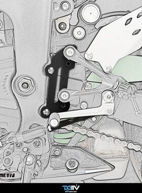 德国DIMOTIV 适用新款川崎ZX6R改装可调后移升高脚踏转接底座支架