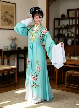 戏剧服装越剧黄梅戏曲演出七仙女服装花旦小姐服装花旦外披古装服