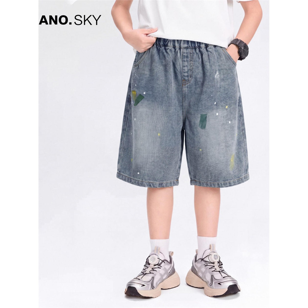 anothersky男童夏装喷漆