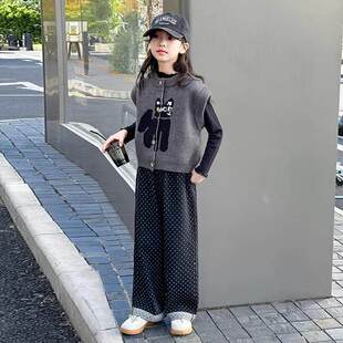 法国Uamtor女童春装2025新款洋气时髦套装大童女装春秋季潮酷穿搭