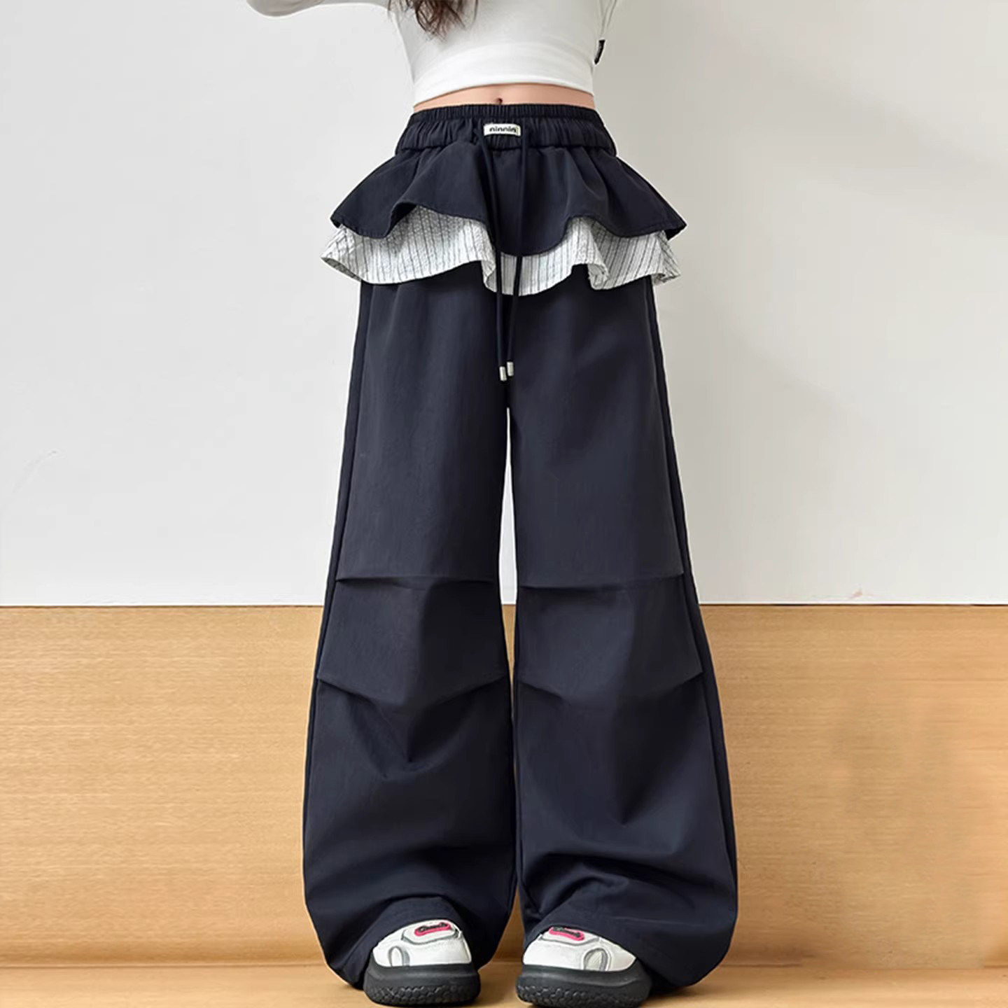 法国Uamtor春秋季女童工装裤2026新款儿童女孩大童阔腿裤裙裤裤子