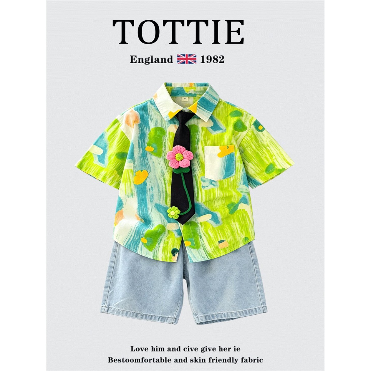 英国TOIE夏季男童扎染多