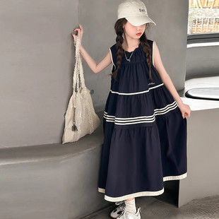 洋装 洋派背心裙儿童学院风棉布裙潮 新款 法国Uamtor女童2025夏季
