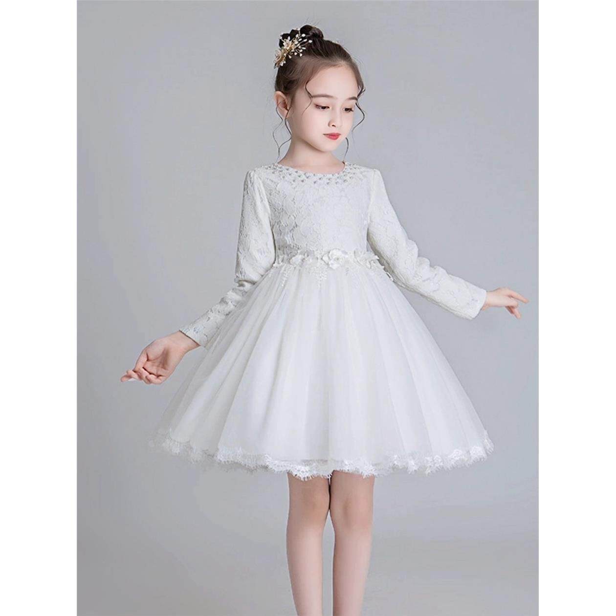 英国JYLJ儿童礼服秋季花童蓬蓬纱裙女童主持人钢琴演出服公主裙子