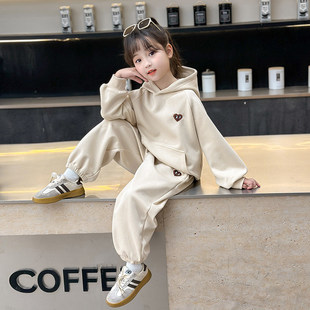 两件套2025新款 Next Name女童爱心连帽运动衫 套装 儿童小女 春秋季