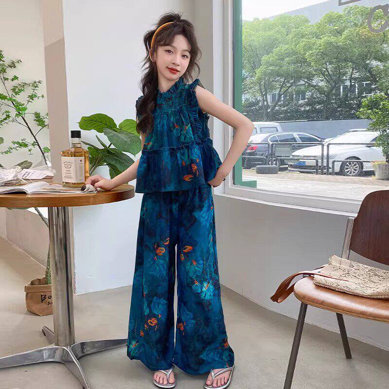 法国女童夏装国风套装2026新款大童女装夏季儿童女孩潮酷穿搭好看