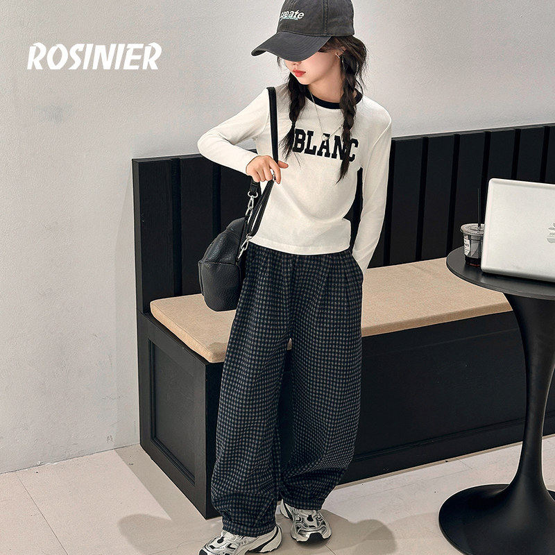 韩国ROSINIER女童T恤2026新款中大童春季打底衫女孩长袖儿童上衣