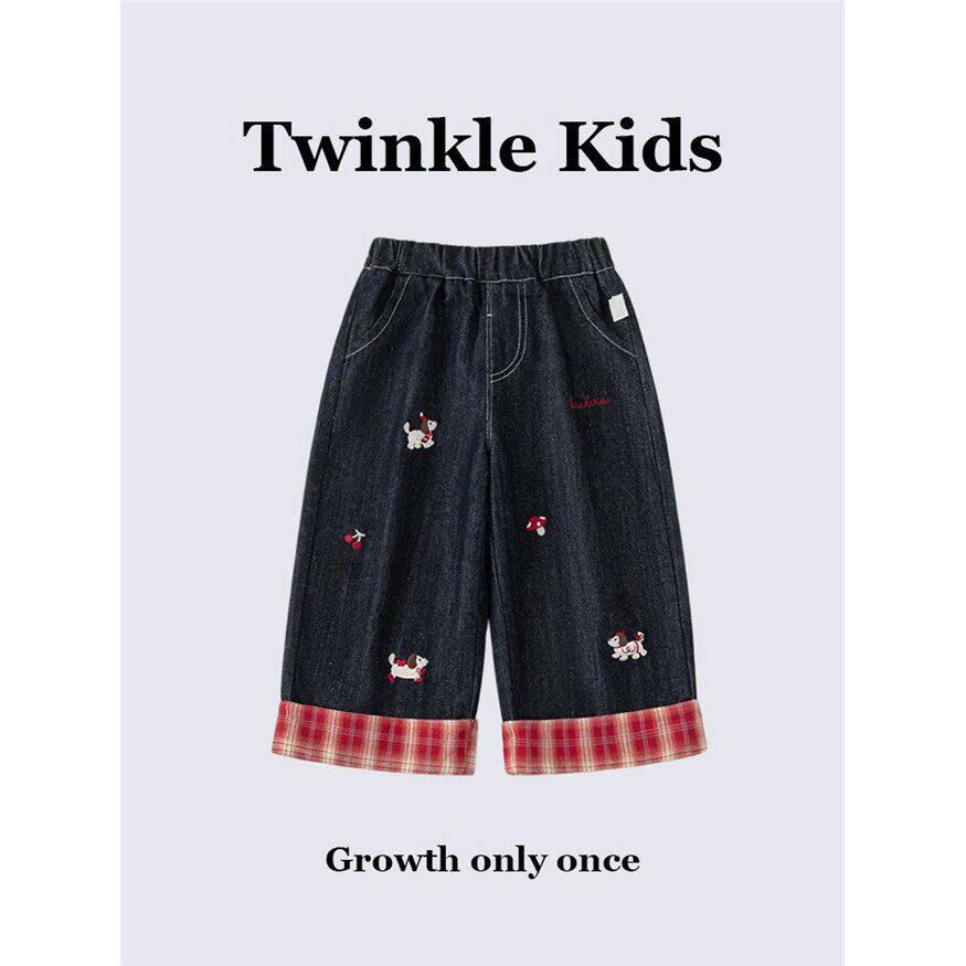 Twinkle Kids~女童裤子秋季儿童牛仔裤春秋直筒裤女宝宝休闲长裤