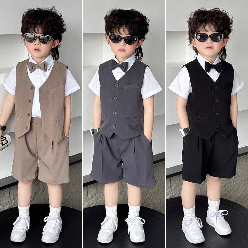 法国Uamtor男童套装夏装2026新款礼服主持人西装花童演出服