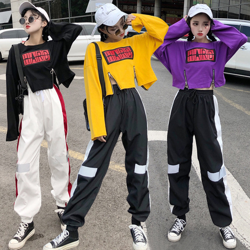 学生jazz女装跳舞套装爵士舞现代舞蹈练功服街舞衣服嘻哈风格女装