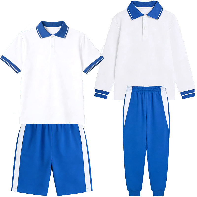 广州市广附中学校服男女新款纯棉春夏季短袖短裤长袖长裤运动套装