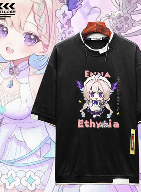 Alouette同人彩虹社NIJISANJI动漫游戏周边夏季宽松大码短袖T恤